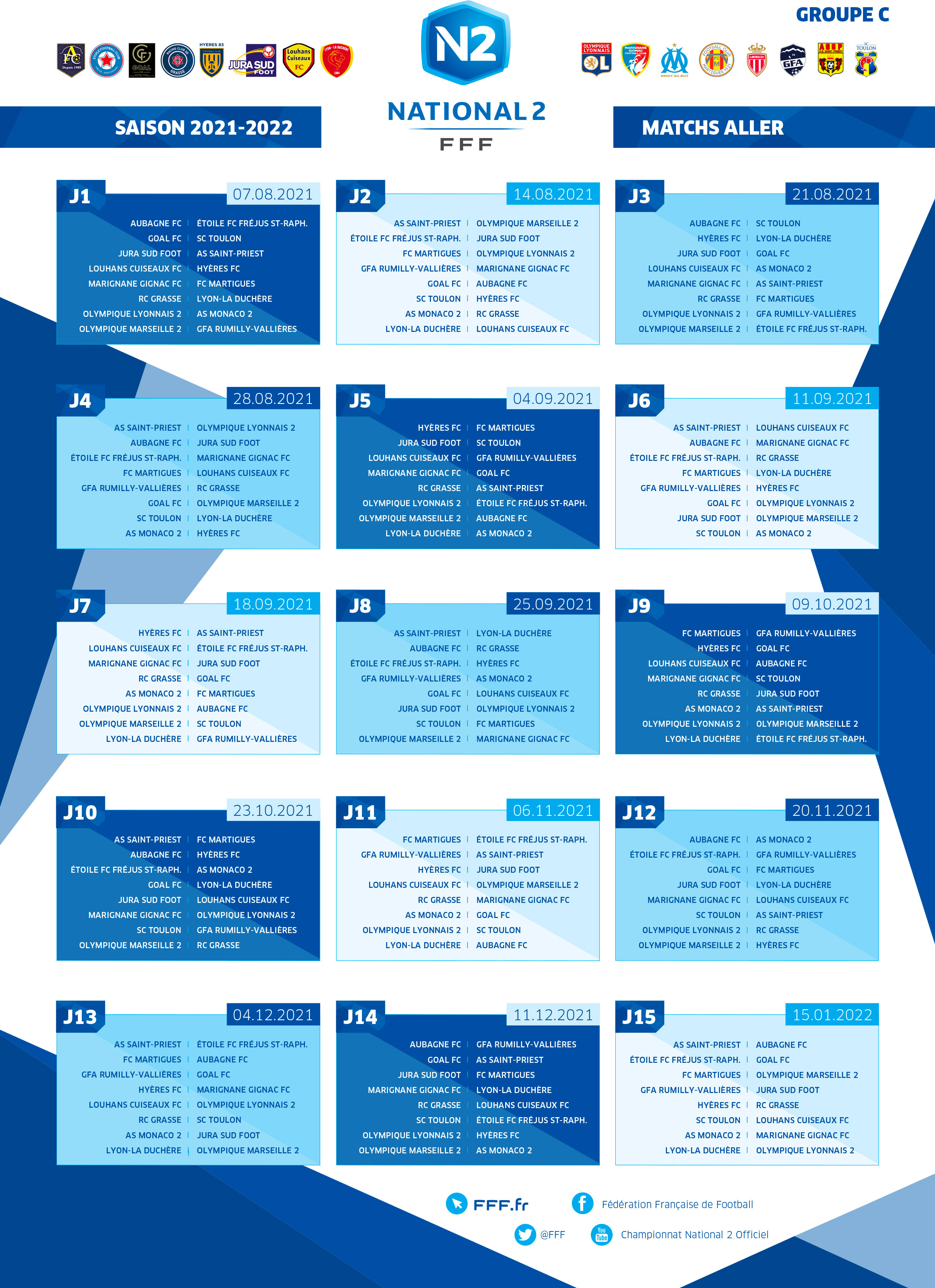 Calendrier N2 groupe C phase aller